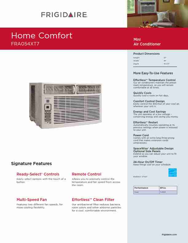 Frigidaire Air Conditioner FRA054XT7-page_pdf